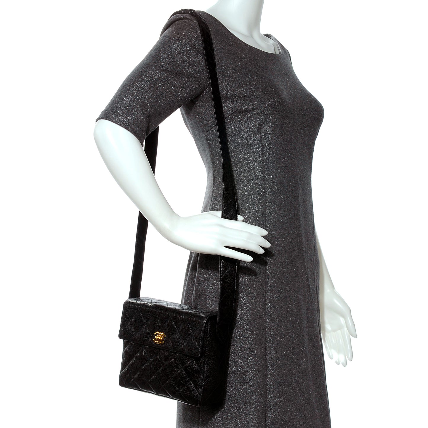 Caviar Shoulder Bag Black