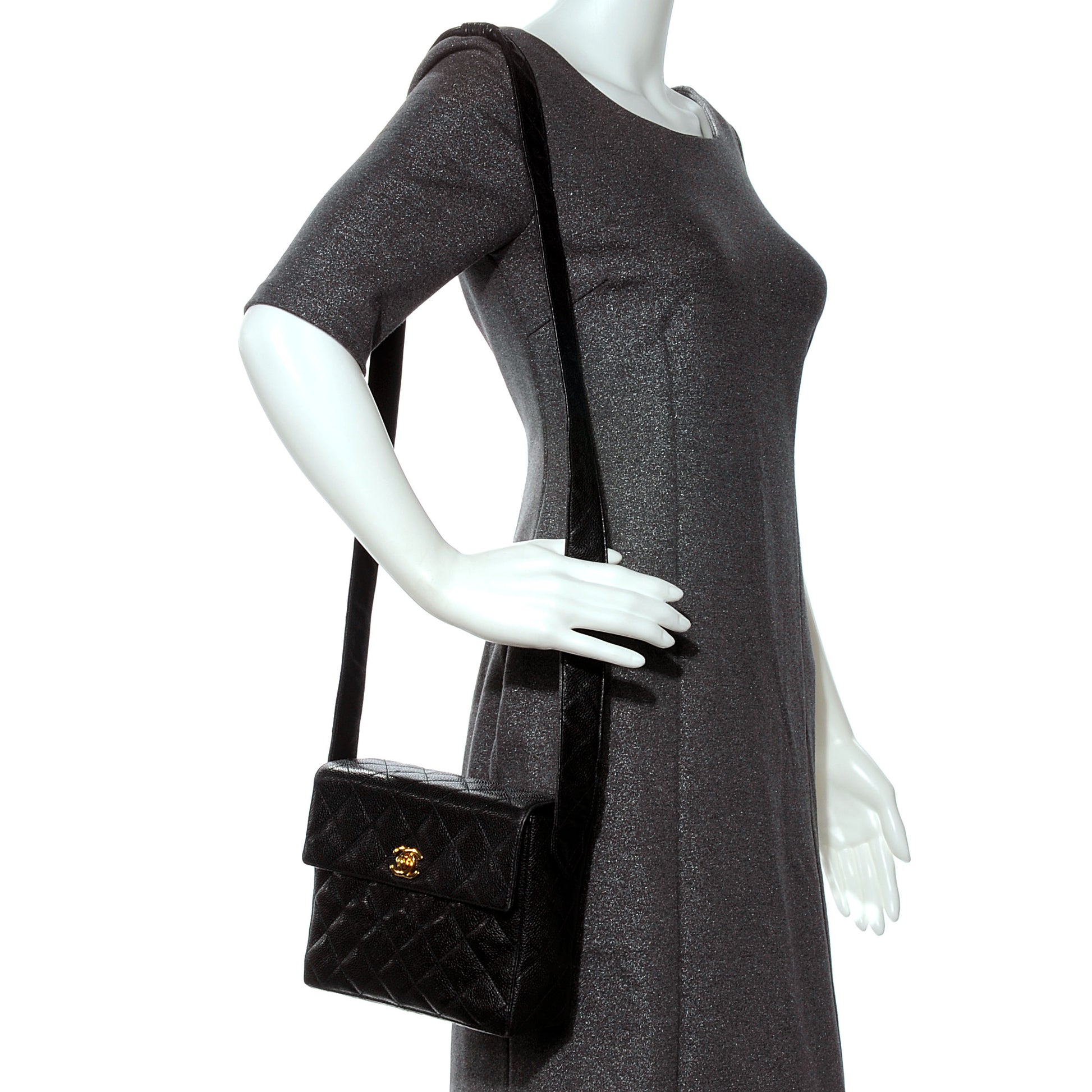 Chanel Caviar Shoulder Bag Black 2 of 8