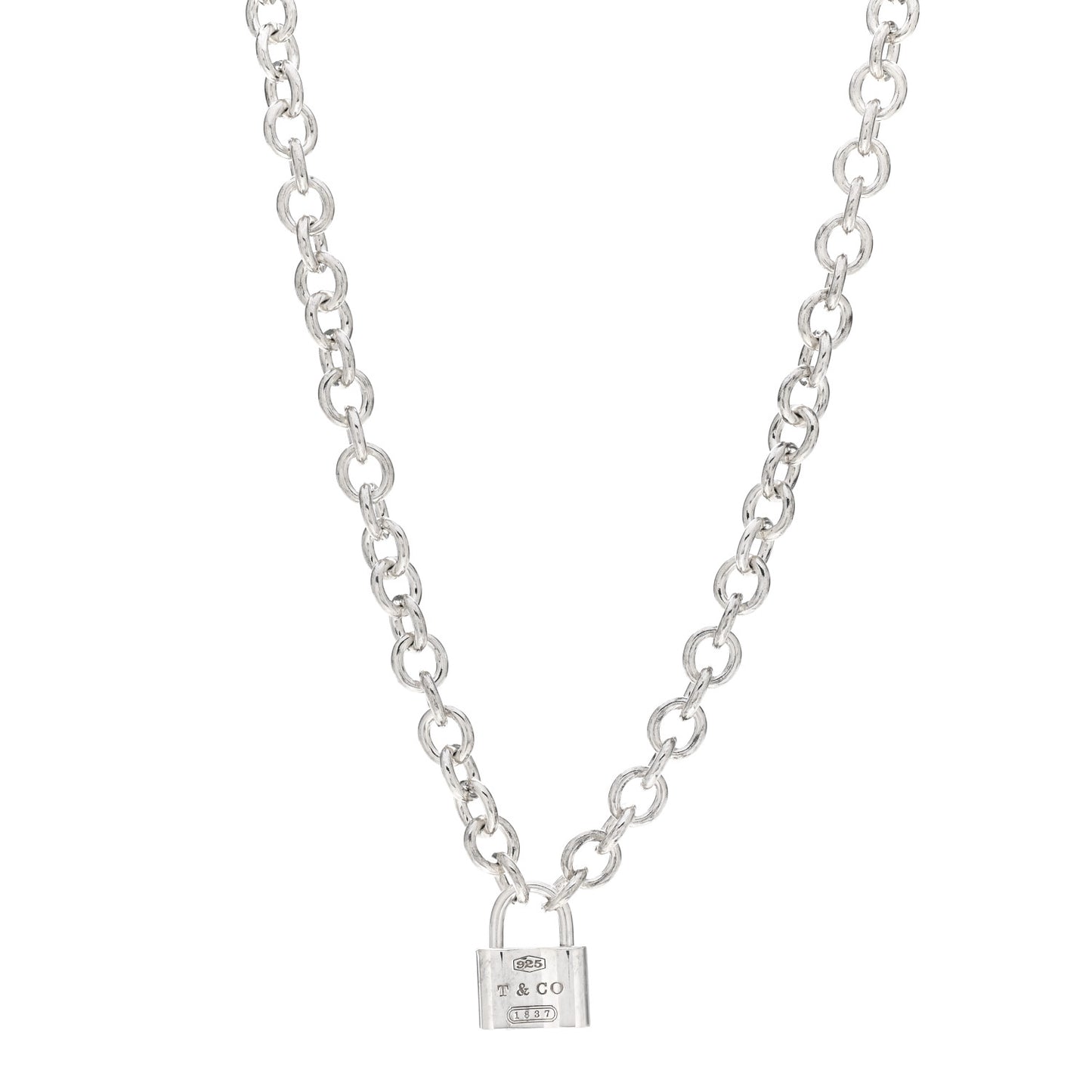Sterling Silver 1837 Lock Charm Necklace