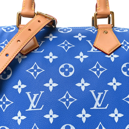 Louis Vuitton Calfskin Monogram Speedy P9 Bandouliere 40 Blue 8 of 10