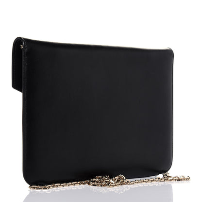 Christian Dior Calfskin Envelope Chain Clutch Black 3 of 12