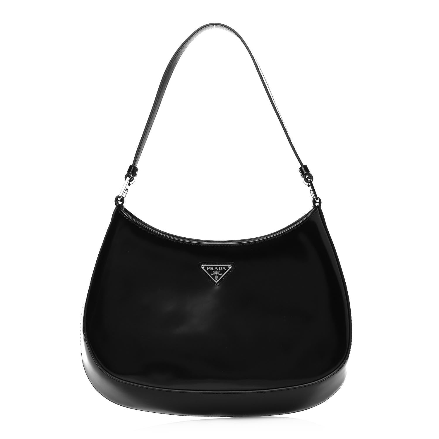 Prada Spazzolato Cleo Shoulder Bag Black 1 of 13