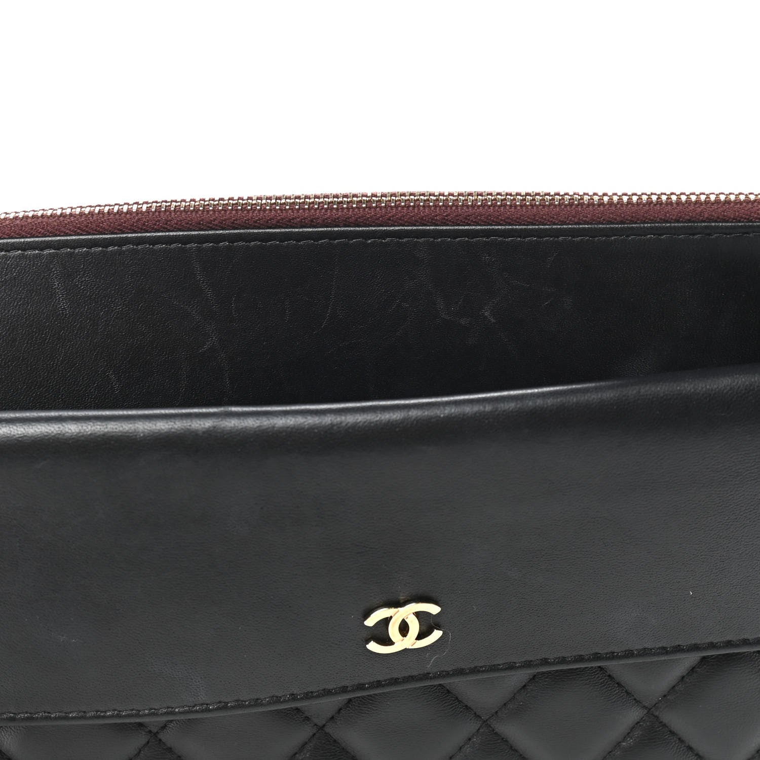 Chanel Lambskin Quilted Medium Flap Cosmetic Case Black 8 of 10