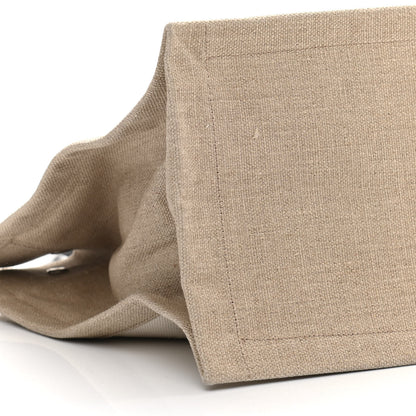 Saint Laurent Linen Calfskin Small Rive Gauche Tote Greggio Natural 9 of 11
