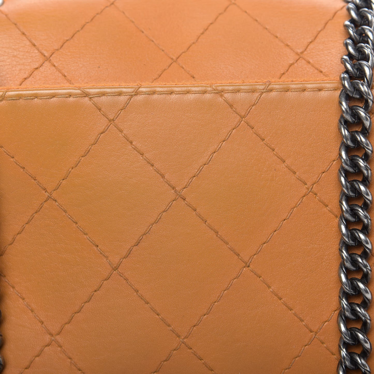 Calfskin Stitched Medium CC Sellier Flap Beige