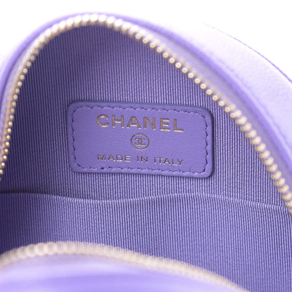 Chanel Caviar Quilted Round Clutch With Chain Purple 6 of 11