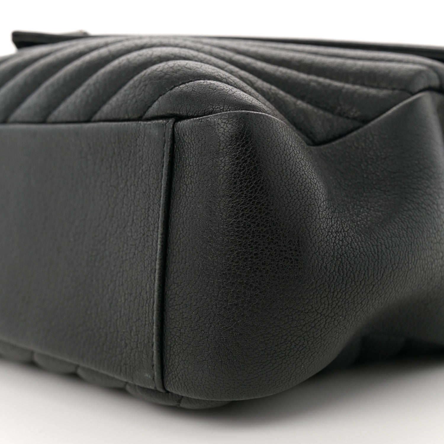 Saint Laurent Sheepskin Matelasse Chevron Monogram Large College Satchel Black 10 of 13