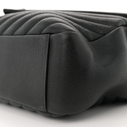 Saint Laurent Sheepskin Matelasse Chevron Monogram Large College Satchel Black 10 of 13