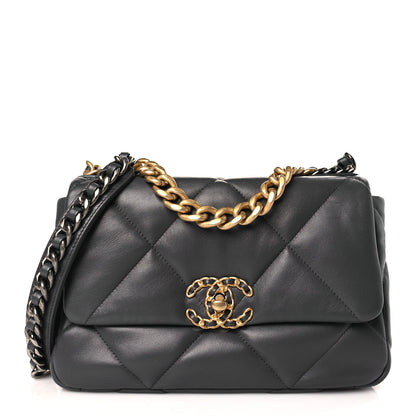 Chanel Lambskin Quilted Medium Chanel 19 Flap Dark Grey 1 of 9