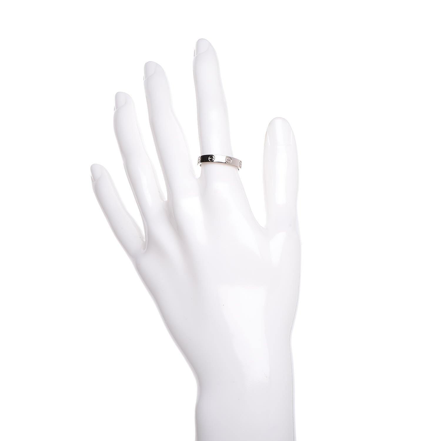 Cartier 18K White Gold 3.5mm LOVE Wedding Band Ring 55 7.25 2 of 5