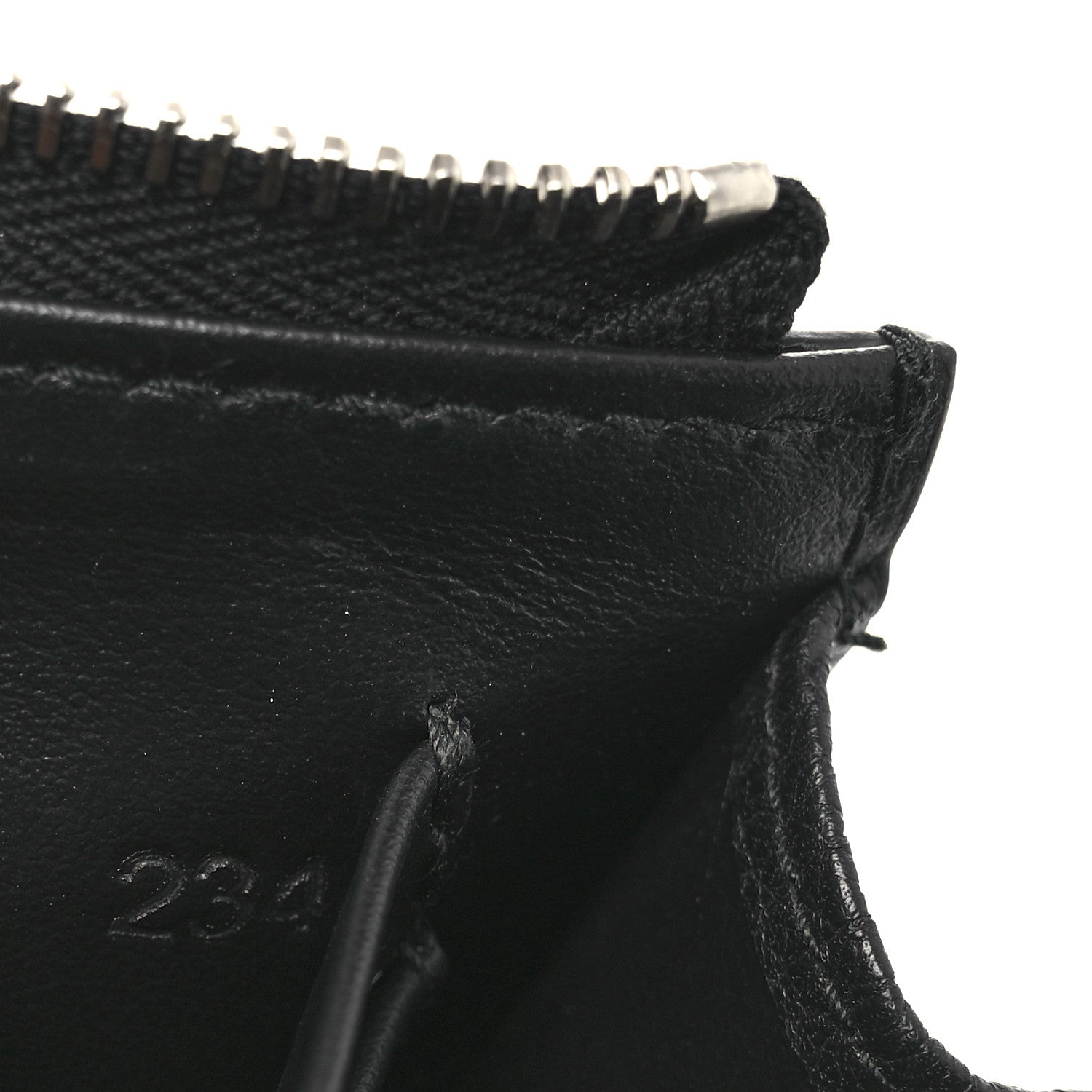 Prada Vitello Daino Stitch Triangle Zip Around Keychain Black 7 of 8