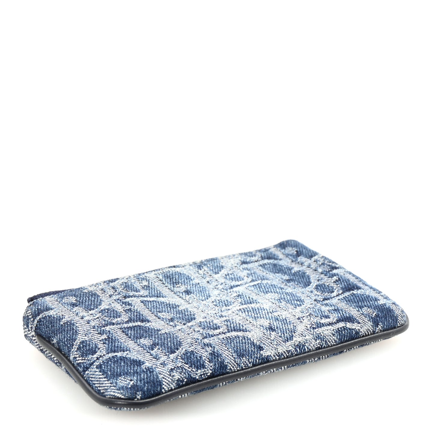 Denim Jacquard Oblique DiorTravel Myrte Zipped Key Case Blue
