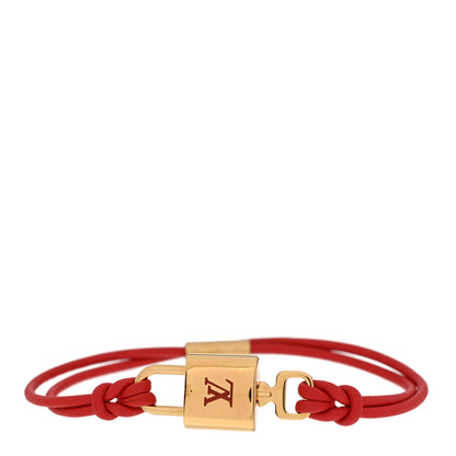 Louis Vuitton Leather Padlock Bracelet Red 1 of 6