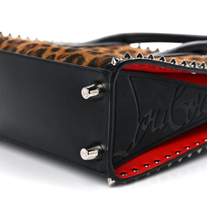 Christian Louboutin Calfskin Suede Spikes Leopard Print Mini Paloma Multicolor 9 of 12