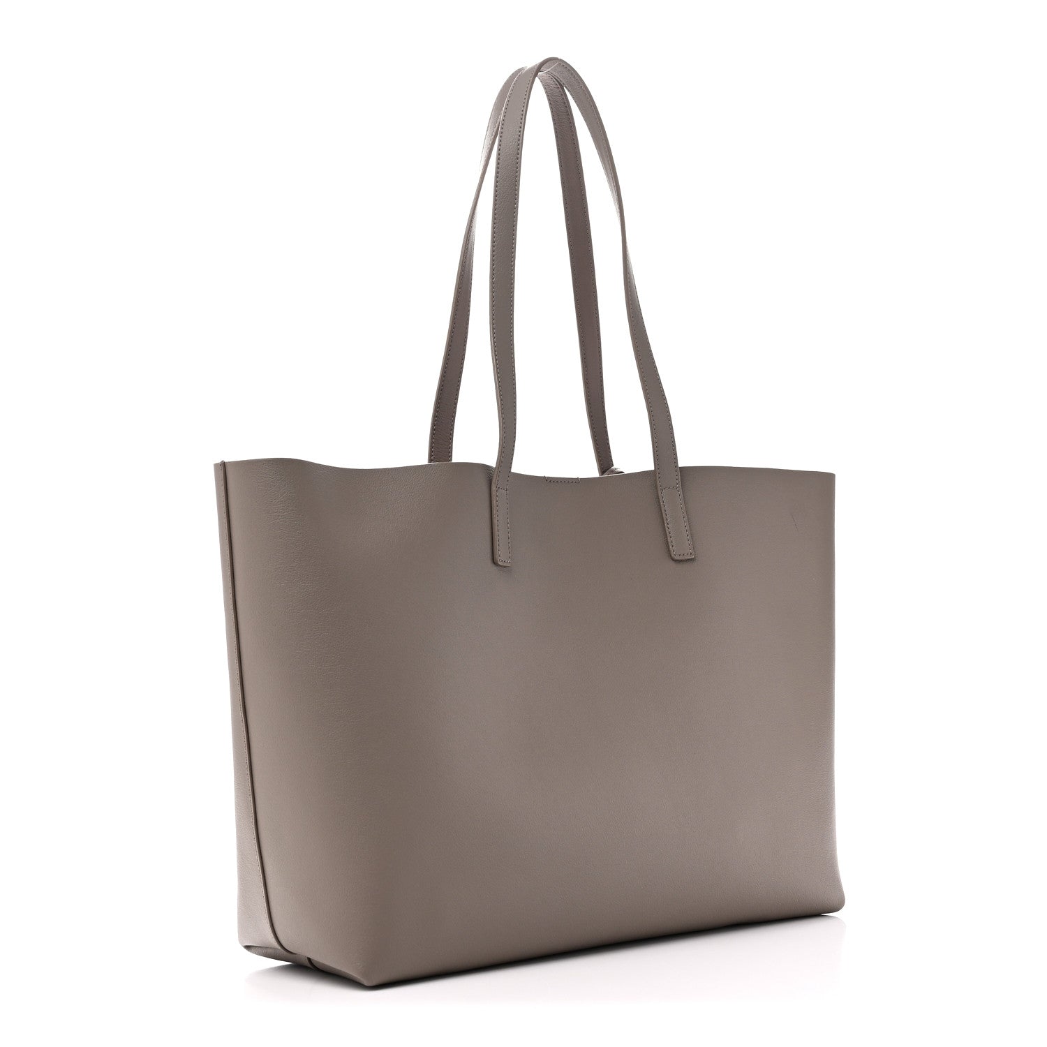 Saint Laurent Calfskin Large Shopping Tote Oyster Gray 4 of 11