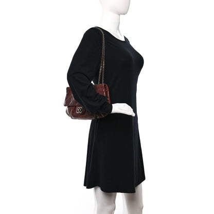 Chanel Crumpled Calfskin Quilted Medium Elastic Flap Bordeaux 2 of 9