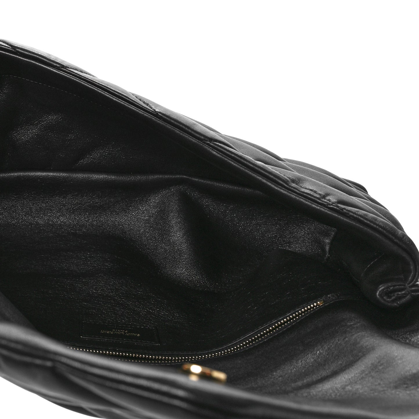 Lambskin Quilted Sade Puffer Envelope Clutch Black