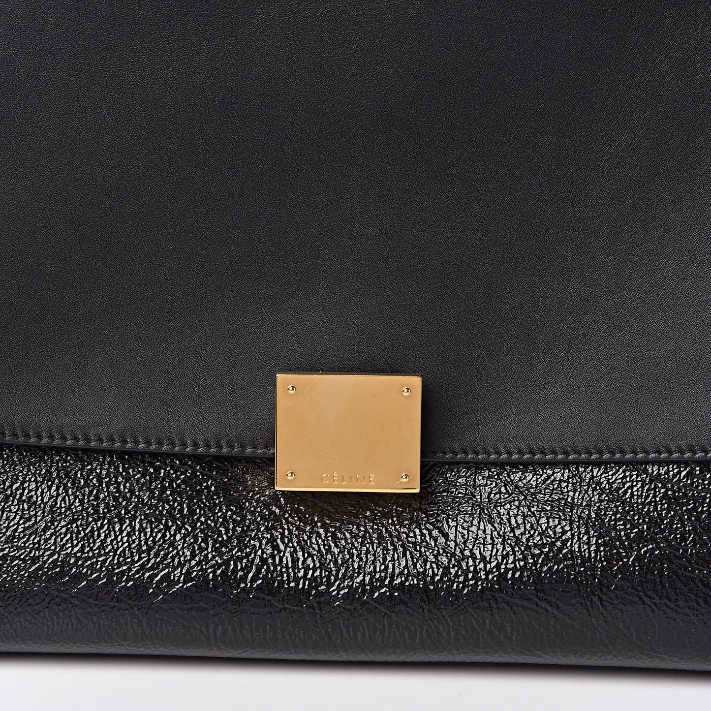 Shiny Goatskin Small Trapeze Black
