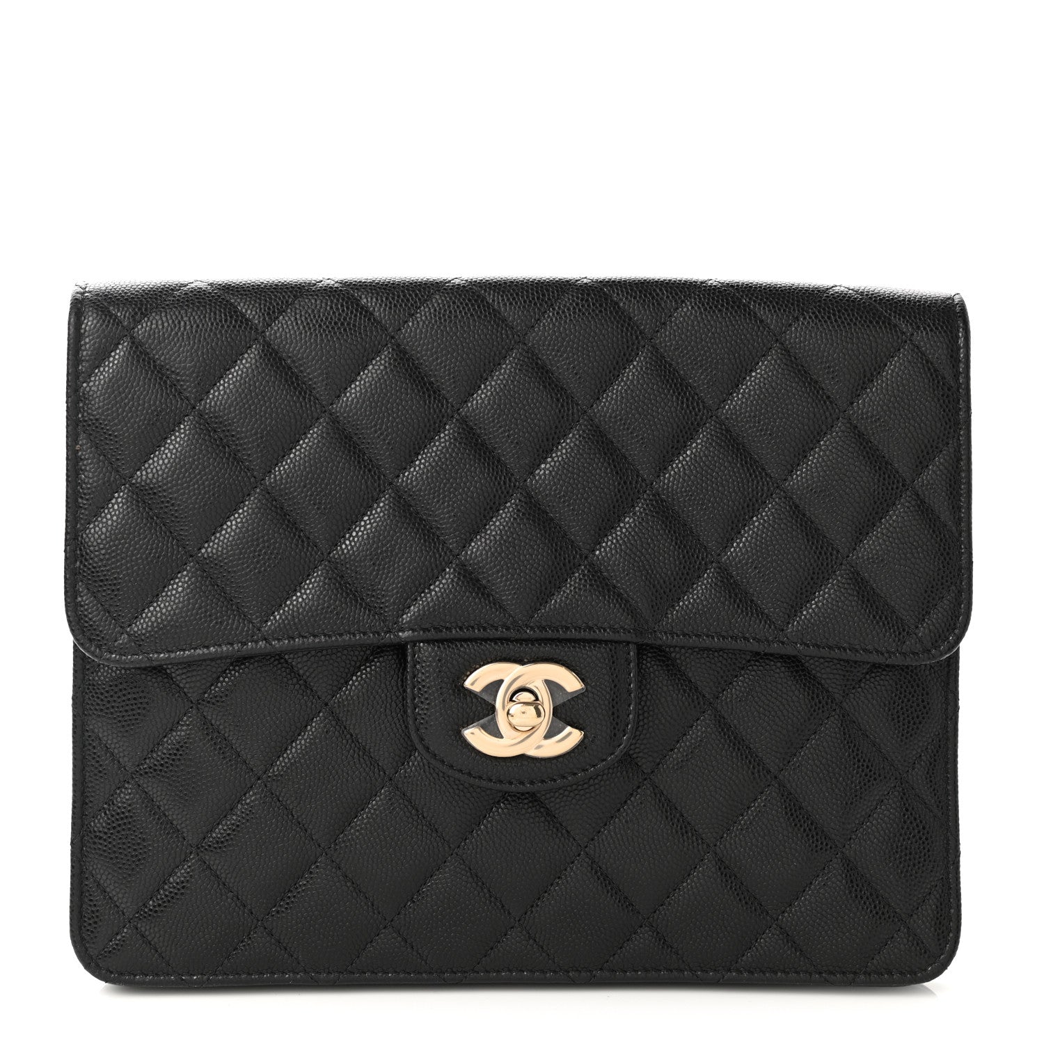Chanel Caviar Quilted Square Flap Clutch Black 1 of 7