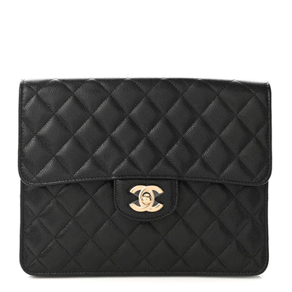 Chanel Caviar Quilted Square Flap Clutch Black 1 of 7