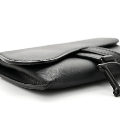Christian Dior Ultra Matte Calfskin Nano Saddle Chain Pouch Black 9 of 11