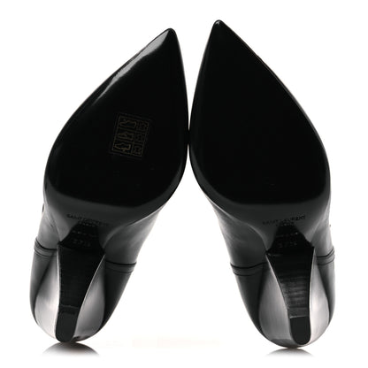 Saint Laurent Lambskin Liz 85 Wedge Booties 37.5 Black 7 of 11