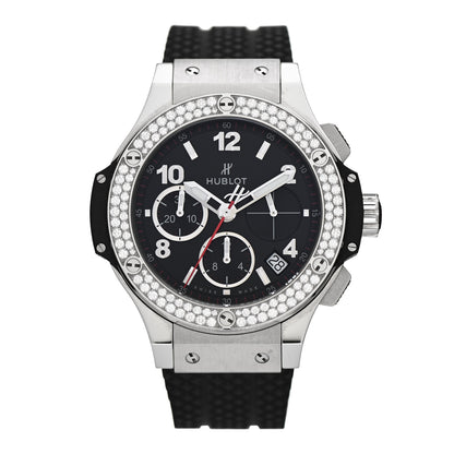 Hublot Stainless Steel Rubber Diamond Pave Bezel 41mm Big Bang Automatic Watch Black 341.SX.130.RX.114 1 of 5