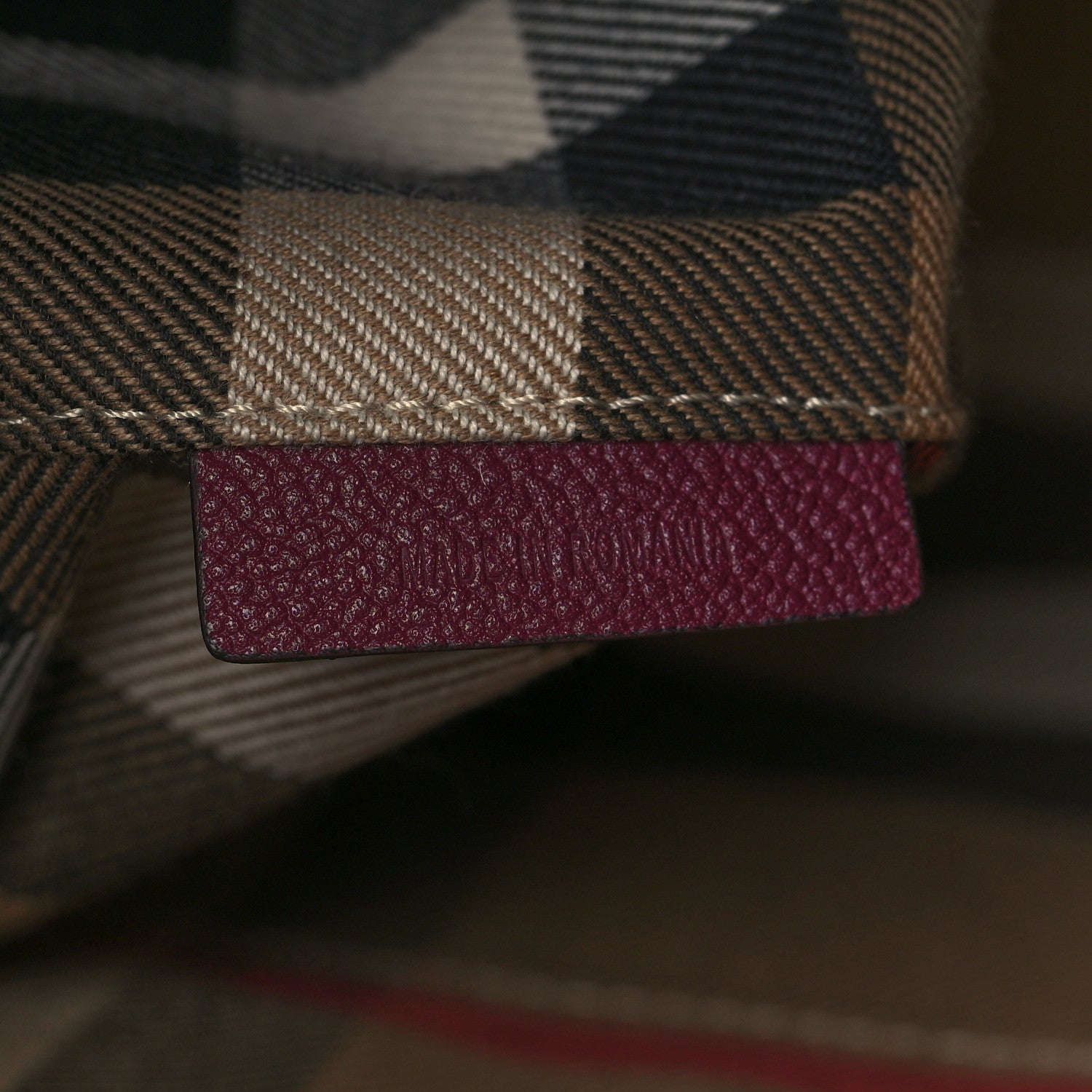 Burberry Soft Grain Calfskin Bi-Color Small Elmstone Hobo Dark Plum 6 of 9