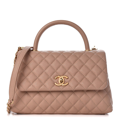 Chanel Caviar Quilted Small Coco Handle Flap Light Beige 1 of 10