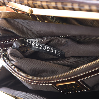 Fendi Vinyl Zucchino Small Shoulder Bag Tobacco 8 of 10