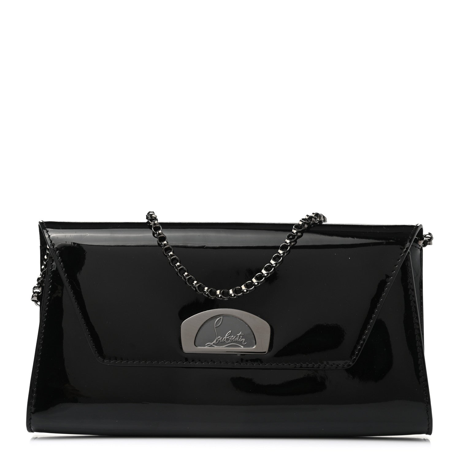 Christian Louboutin Patent Vero Dodat Clutch Black 1 of 10