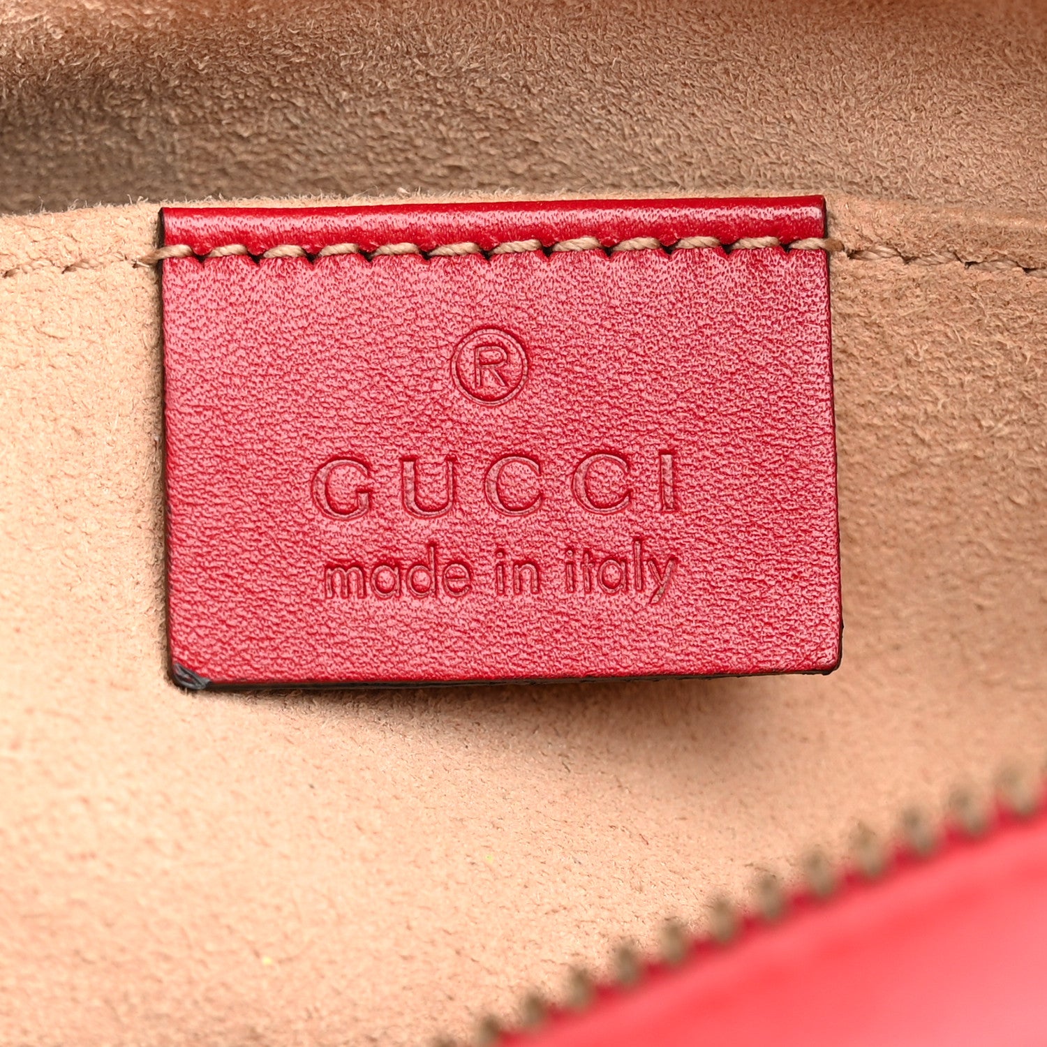 Gucci Calfskin Matelasse Mini GG Marmont Chain Shoulder Bag Hibiscus Red 6 of 11