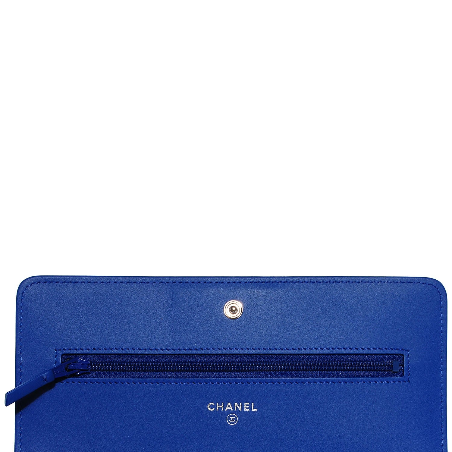 Chanel Patent Boy Wallet On Chain WOC Blue 7 of 10