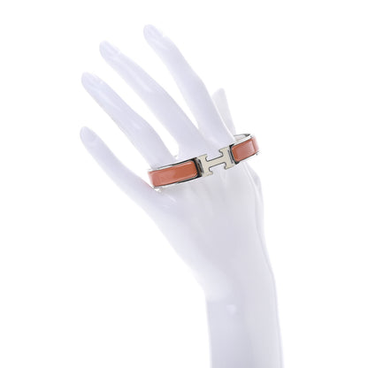 Hermes Enamel Narrow Clic Clac H Bracelet GM Mango White 2 of 6