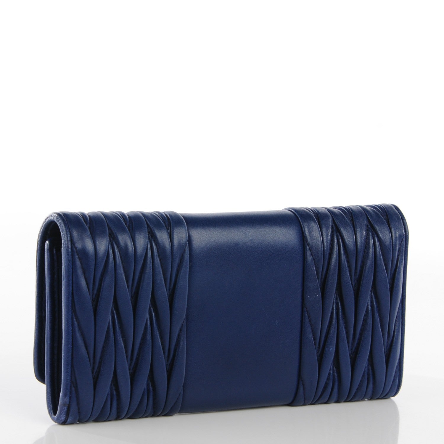 Miu Miu Nappa Matelasse Flap Wallet Inchiostro 3 of 9