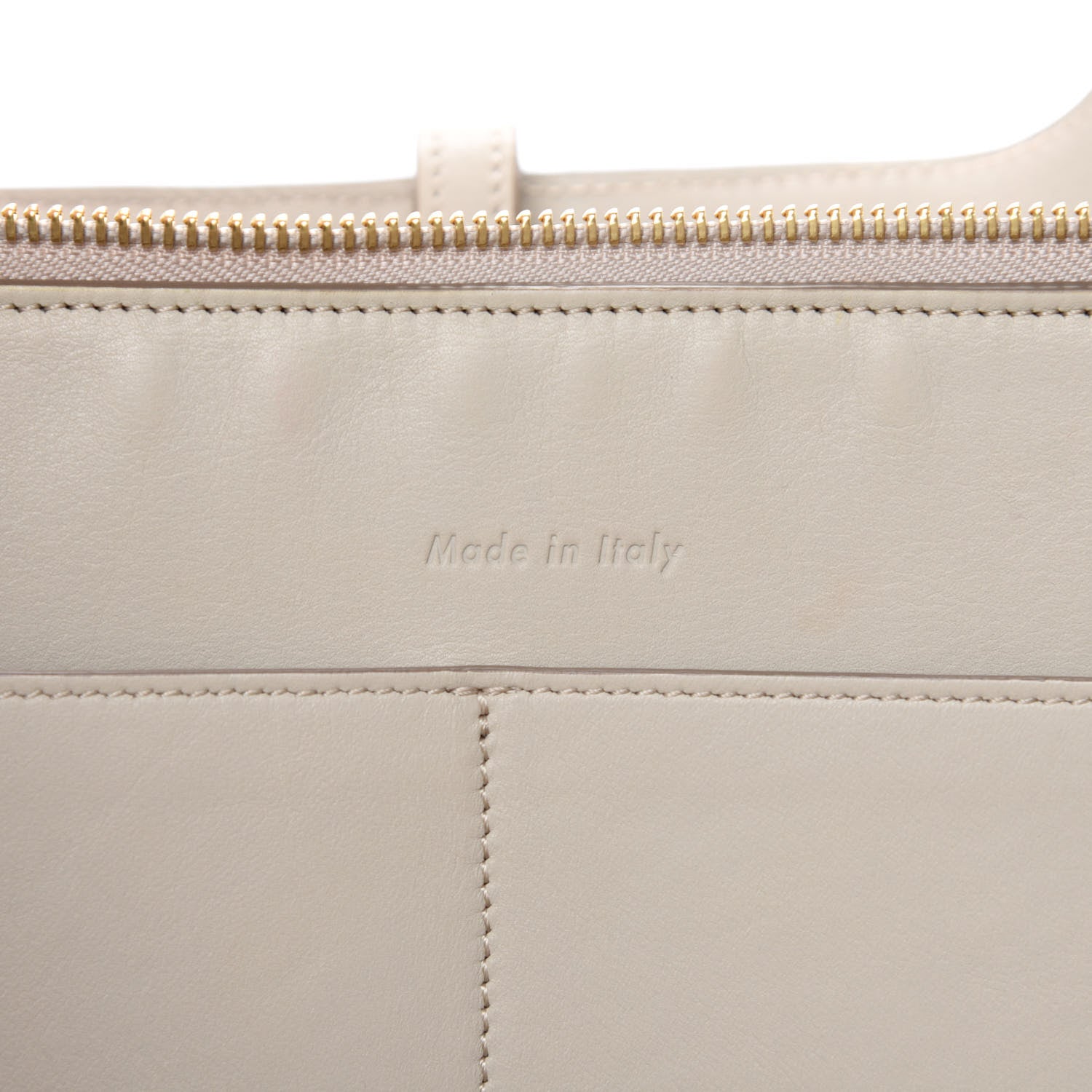 Celine Calfskin Bi-Color Medium Tri-Fold Bag Pale Beige 10 of 11