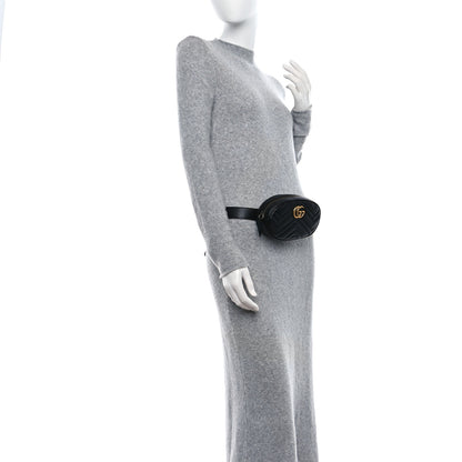 Gucci Calfskin Matelasse GG Marmont Belt Bag 85 34 Black 2 of 13