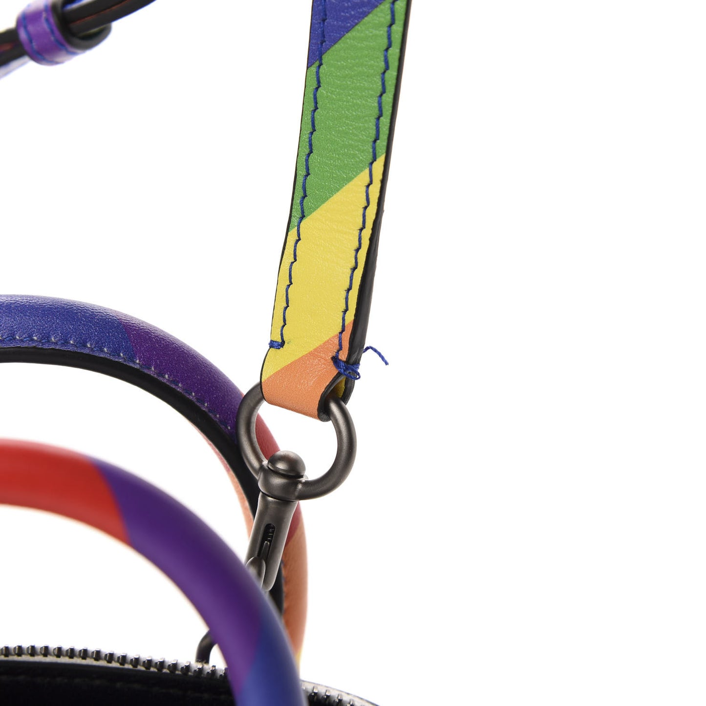 Smooth Calfskin Logo Rainbow XXS Ville Top Handle Bag Multicolor