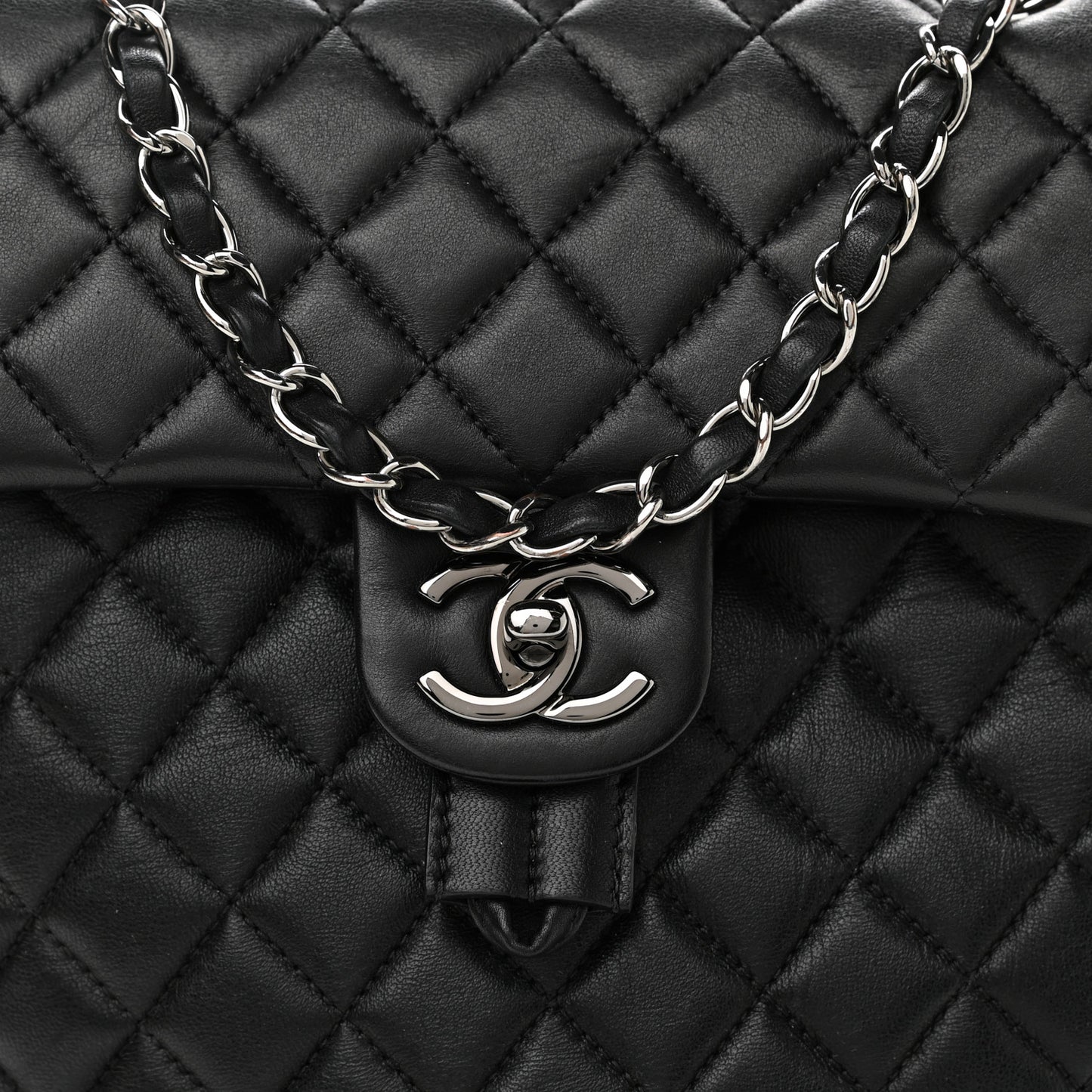 Lambskin Quilted Small Urban Spirit Backpack Black