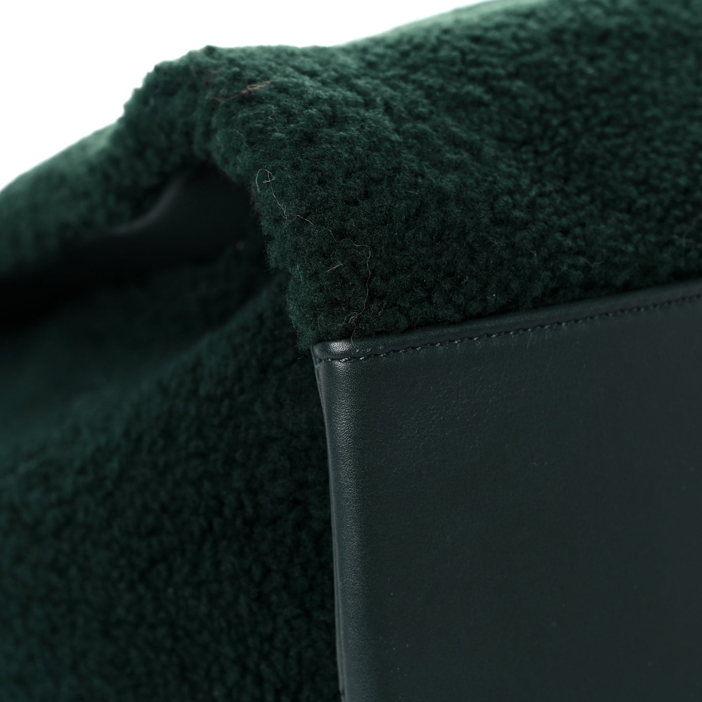 Shearling Large Deauville Tote Green
