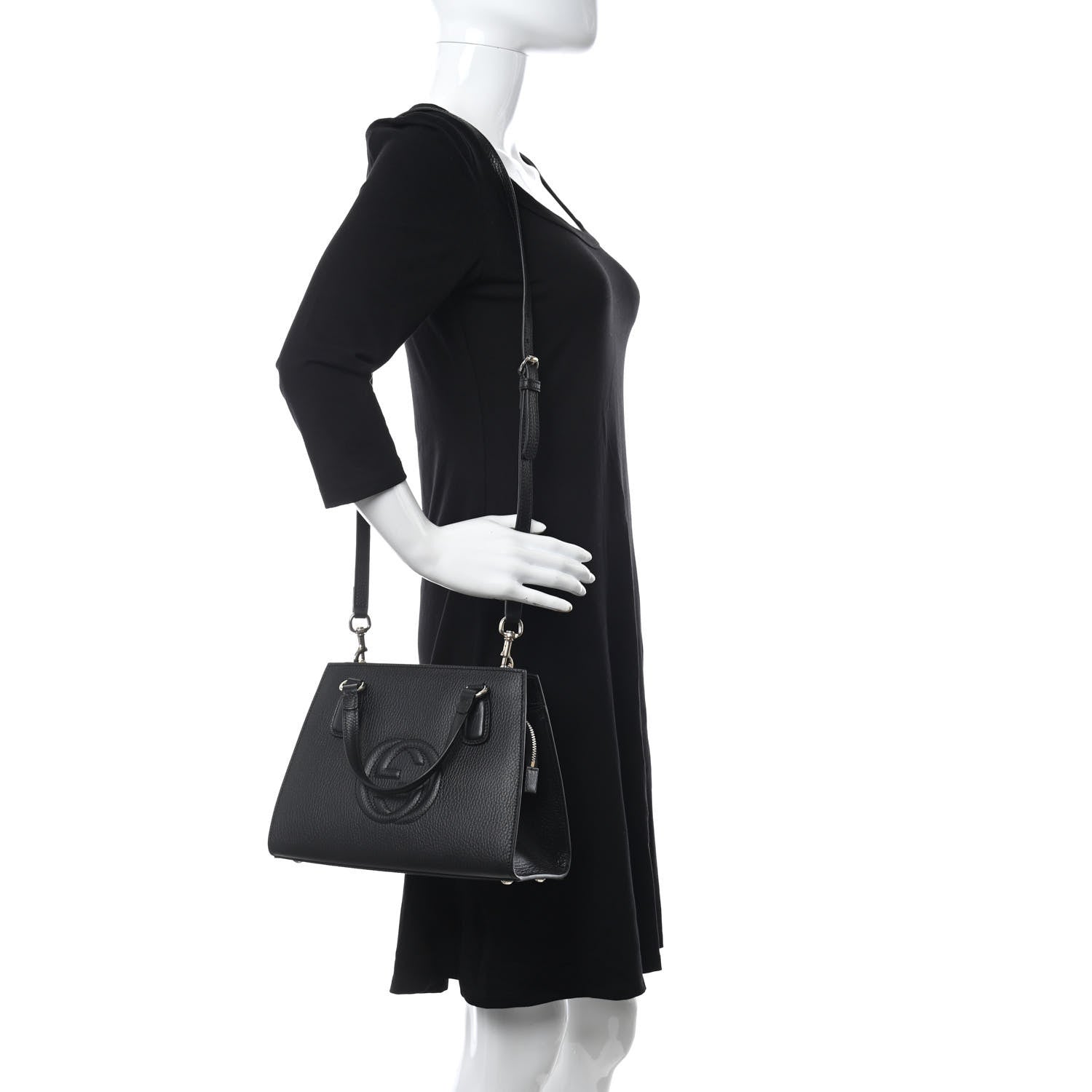 Gucci Dollar Calfskin Medium Soho Top Handle Satchel Black 2 of 10