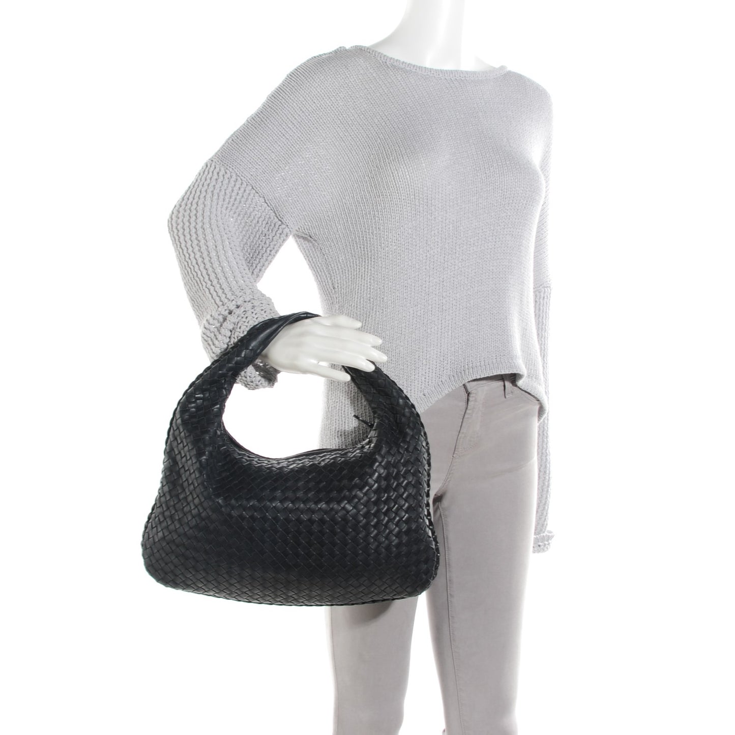 Nappa Intrecciato Medium Veneta Hobo Tourmaline