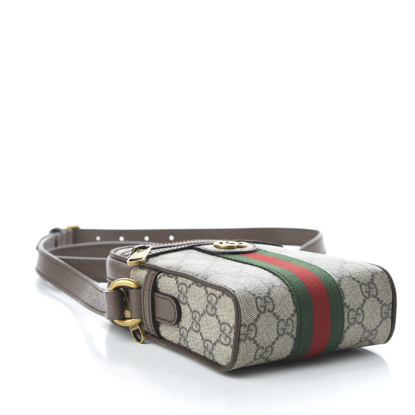 GG Supreme Monogram Web Mini Ophidia Messenger Brown