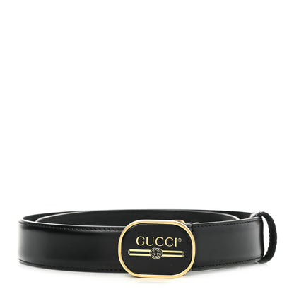 Gucci Calfskin Logo Belt 75 30 Black 1 of 5