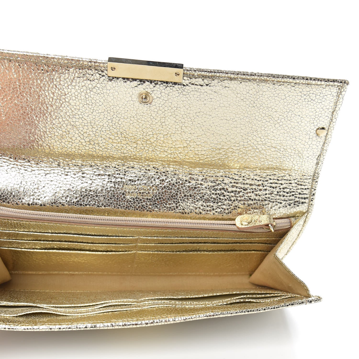 Jimmy Choo Glitter Fabric Reese Clutch Wallet Metallic 5 of 9