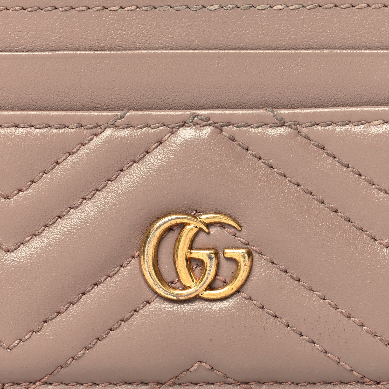 Gucci Calfskin Matelasse GG Marmont Card Holder Porcelain Rose 7 of 9
