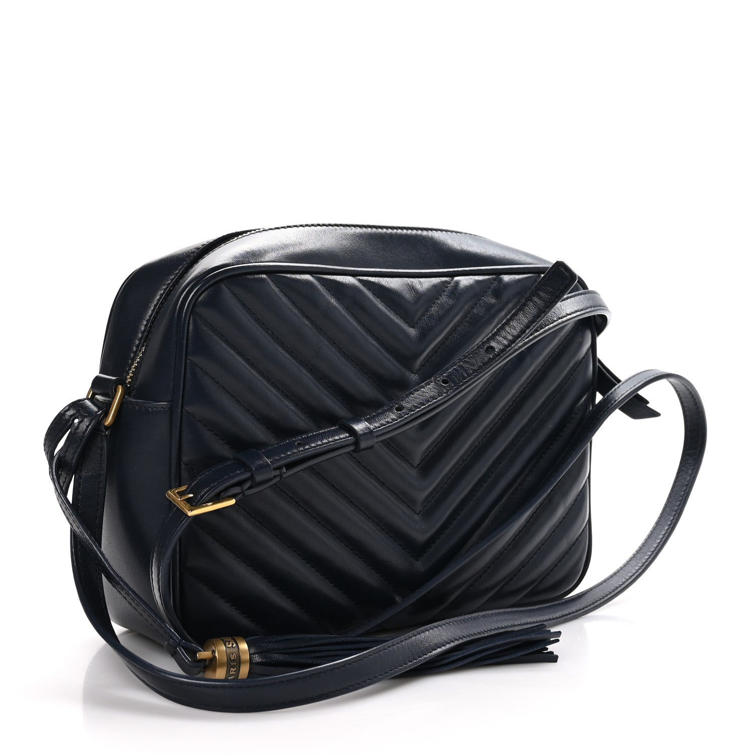 Saint Laurent Calfskin Matelasse Monogram Lou Camera Bag Deep Marine 3 of 11