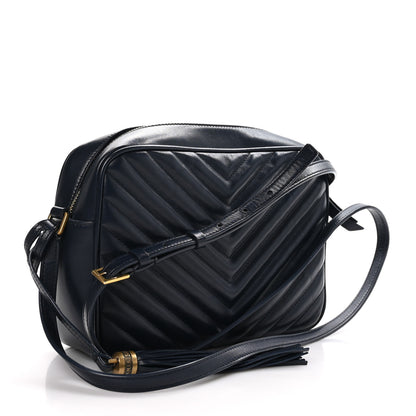 Saint Laurent Calfskin Matelasse Monogram Lou Camera Bag Deep Marine 3 of 11