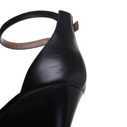Hermes Calfskin Legend Wedge Sandals 38 Black 11 of 16