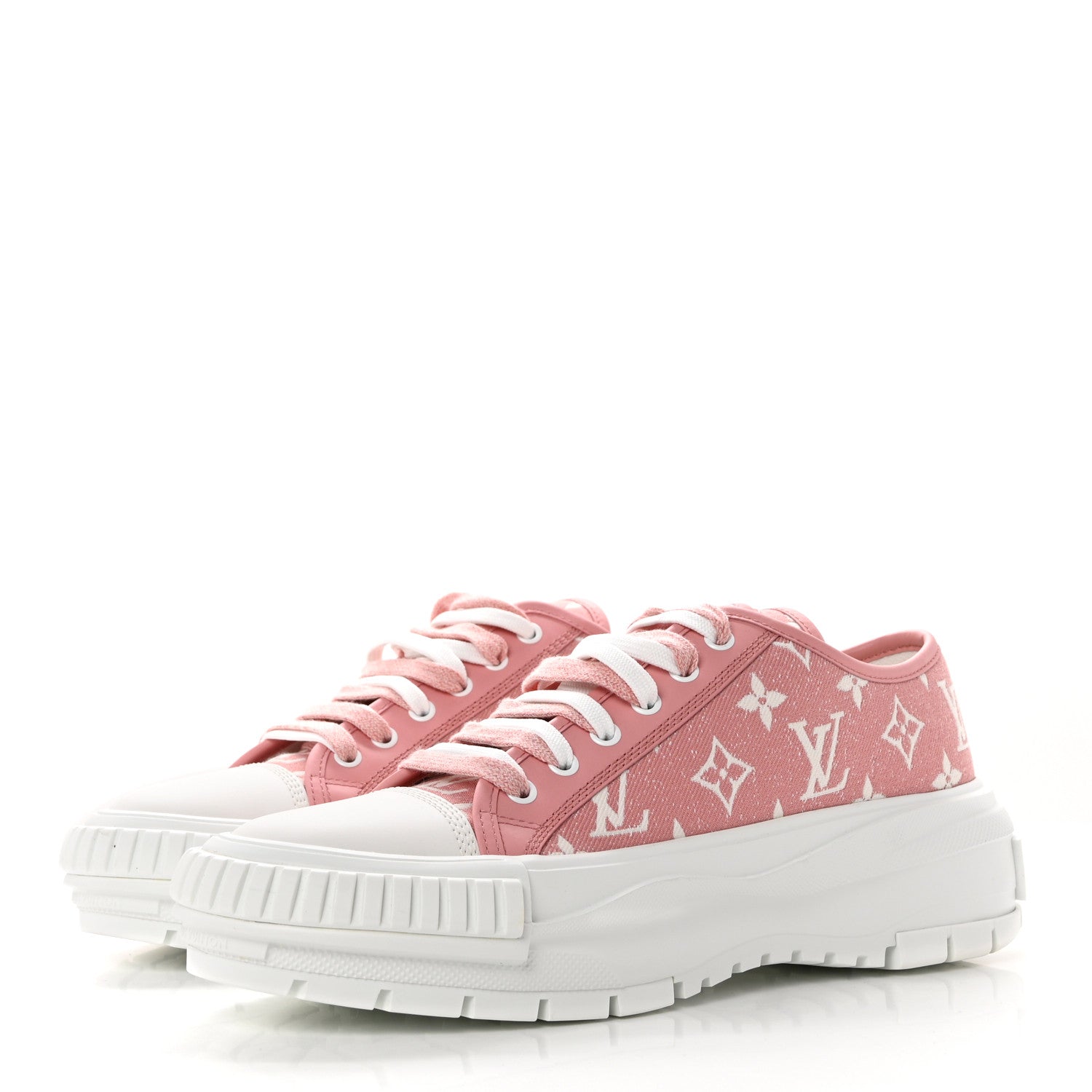 Louis Vuitton Denim Monogram Squad Sneakers 39.5 Pink 3 of 8